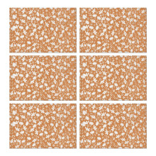 Sets de table d'automne, lot de 6, mélange de lin, motif citrouille et tournesol