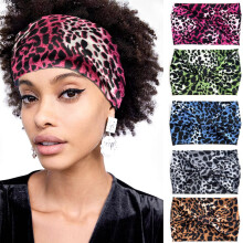 Breite Haarbänder für Damen mit afrikanischem Leopardenmuster, geknotet, rutschfest, ideal als Kopftuch, Turban, Sport- und Yoga-Haaraccessoires
