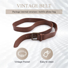 Medieval Renaissance Adult Male Knight Leather Vintage Pocket Belt Clothing Bag Brown