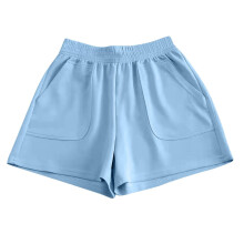 lulshou Shorts voor dames, plus size, effen kleur, korte broek met hoge taille, losse wijde pijpen, casual shorts