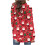 Women's Open Front Knit Cardigan Christmas Print Long 6