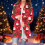 Dame cardigan med åben front og juleprint 2