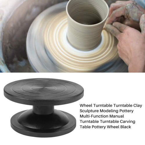 Wheel Turntable Turntable Clay Sculpture Modeling Pottery Multi-Function Manual Turntable Turntable Carving Table Pottery Wheel Black 1