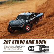 1PCS Aluminum Alloy 25T 31Mm Steering Servo Arm Horn for RC Car Crawler Parts,Black