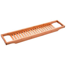 Expandable Bamboo Bathtub Tray with Wine Glass Holder, Adjustable Rack and NonSlip Handles