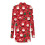 Women's Open Front Knit Cardigan Christmas Print Long 4