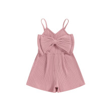 (12-18 Months, Pink) Tyttövauvan ribbihaalari kesällä söpö rusetti hihaton body vastasyntyneelle taaperolle söpöjä vaatteita