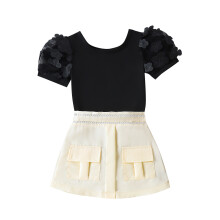 (3-4 Years, Black) Ensemble jupe en Tenue d'été.