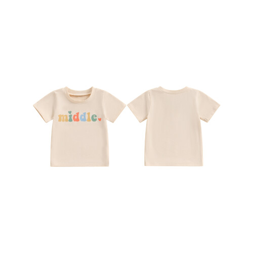 (2-3 Years, Beige) Καλοκαιρινό T-shirt με και στάμπα. 1