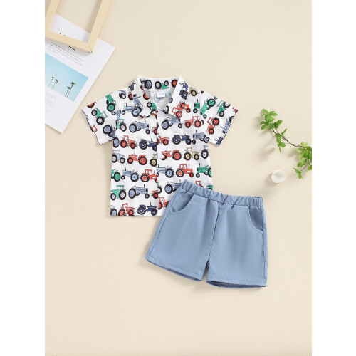 (12-18 Months, Blue) Completo estivo per con elastico. 2