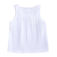 Peuter tanktopjes voor meisjes, zomerse katoenen vesttopjes in snoepkleuren, schattige topjes voor meisjes, maten 3M-4T, wit