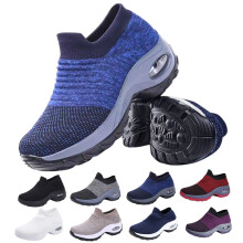 Baskets orthopédiques sans lacets pour femmes, confortables et dotées d'un soutien de la voûte plantaire et d'une semelle à coussin d'air,