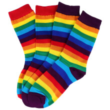 Șosete casual din bumbac moale cu dungi curcubeu pentru confort în toate anotimpurile, multicolore, se potrivesc Well2Pairs