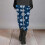 Blå snefnug-ankelleggings til kvinder – polyester-spandex, bløde, strækbare, kunstnerisk splash-print, passer til efterår/vinter 5