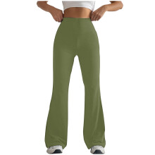 lulshou Pantaloni de yoga pentru femei, culoare solidă, strâmți, modelatori de șold, evazați, pantaloni de yoga pentru antrenament, yoga,