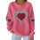 Valentinsdags-sweatshirt med hjertegrafik til kvinder 1