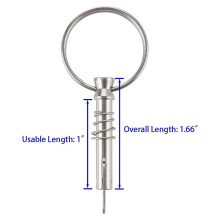 6Pcs Quick Release Pin Boat Bimini Top Pins 1/4 Inch Diameter with Drop Cam & Spring, Marine Hardware with Pull