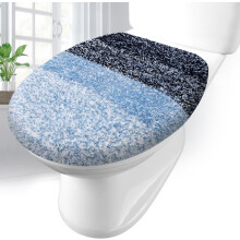 Housse de couvercle de toilette en microfibre douce, lavable en machine, 44,5 x 38 cm, dos antidérapant en caoutchouc, convient aux couvercles