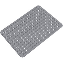 Alfombrilla de baño antideslizante con ventosas, 34 x 22 pulgadas, gris.