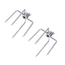 Paire de fourchettes Ă viande en acier inoxydable pour rĂ´tissoire, kit barbecue, outil de remplacement pour gril
