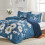 Housse de couette à motif floral, microfibre 120 g/m² avec fermeture éclair et 1