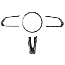 Carbon Fiber Steering Wheel Frame Cover Moulding, Car Interior Accessories for 3 Cx-30 2019 2020,4PCS