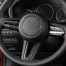 Carbon Fiber Steering Wheel Frame Cover Moulding, Car Interior Accessories for 3 Cx-30 2019 2020,4PCS