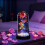 Gold Leaf Rose Glass Dome with LED Lights 1pc 6