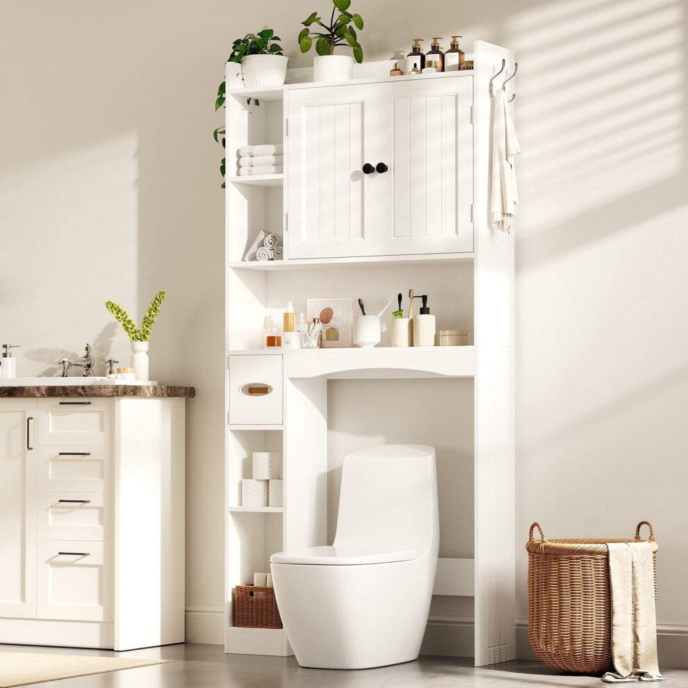 Over-the-Toilet Bathroom Cabinet with 2 Doors and 7-image-OPC-PV52FRJ-NEW