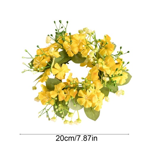 Krans af kunstig blomsterlysring – 8 cm indvendig diameter 2
