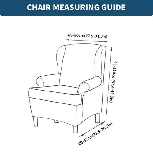 Wingback Chair Slipcover Stretch Fabric 1 Piece 1