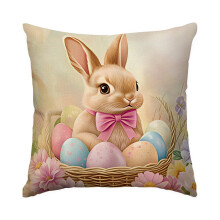 Kussenhoes met paashaasprint, 45x45 cm, polyester