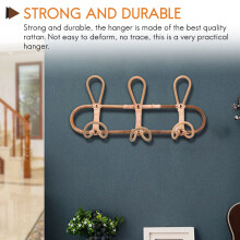Rattan Wall Hooks Kids Garments Organizer Rack Clothes Hat Hanging Hook Rattan Hanger Kids Room Decor Hanger