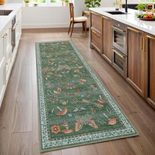 Tapis champignon insectes 2x6 – Style bohème, cuisine, salle de bain et chambre, antidérapant, lavable, doux et long, idéal pour l'entrée, la