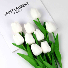 Cadeaux pour la fête des mères ! 9 tulipes artificielles réalistes à longues tiges, bouquet de mariée, décoration intérieure – Compatible