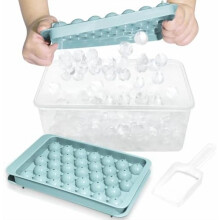 Bac Ă glaçons avec couvercle et bac - Bacs Ă glaçons ronds pour congĂ©lateur avec couvercle - Bacs Ă glaçons pour congĂ©lateur avec bac Ă