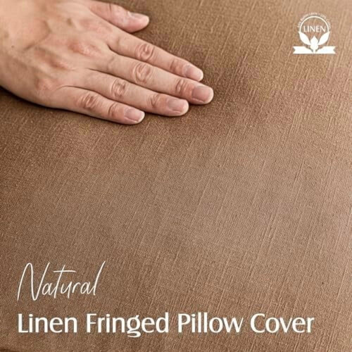 Fodere per cuscini in ramia e cotone con frange, 45x45 cm, set da 2 1