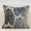 Μαξιλαροθήκη κεντήματος Velvet Leaf 20x20 ίντσες Γκρι Ασημί 1