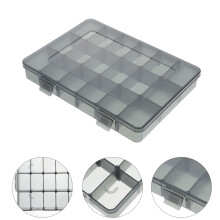 Boîte de rangement portable transparente avec séparateur, grand compartiment pour outils, étui à outils noir