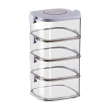 Stapelbare transparante kruidenorganizer, modulaire opbergcontainers, afsluitbare potten voor keukenkruiden, peper en specerijen, een handige