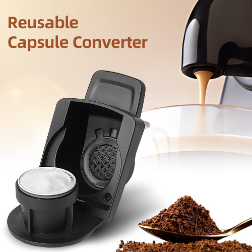 Nachfüllbarer Dolce Gusto Kaffeepad-Adapter mit Löffel und 2