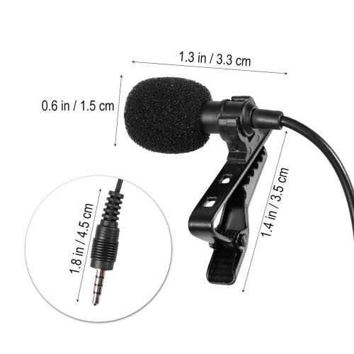 Microfoon voor telefoon, draagbare mini-microfoon, opnamemicrofoon, computer, 3,5 mm clip-on 2