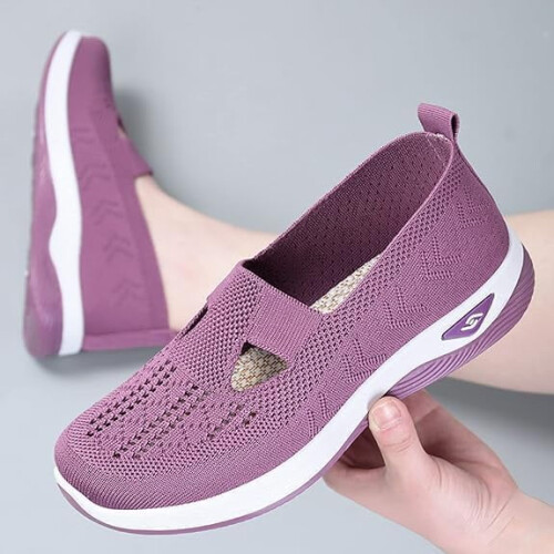 Γυναικεία υφαντά ορθοπεδικά slip-on αθλητικά παπούτσια Orthowalkway, αναπνεύσιμη 1