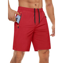 Pantaloncini sportivi da uomo ad asciugatura rapida, lunghezza 9 pollici, con 3 tasche