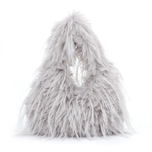 Faux Fur Tote Bag voor Dames Y2K Pluizige Handtas Kleine Schattige Pluche Schoudertas Harige Hobo Tas met Ketting