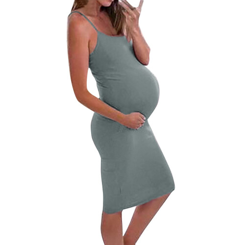 Women's solid high-waisted stretch maternity pencil skirt