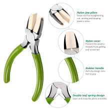 2 Paquets Pinces À Bec en Nylon Pinces À Mâchoires Doubles en À Bijoux en Acier au Carbone Outils DIY pour ,Boucler,FaçOnner le Fil, Fabrication