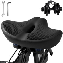 Oversize Noseless Bike Seat Extra Wide Waterproof Memory