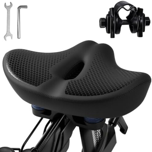 Oversize Noseless Bike Seat Extra Wide Waterproof Memory