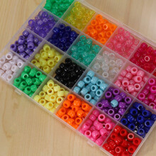 Beads, 1,900 Pcs 9Mm Beads Set In 24 Colors avec Elastic String pour Bracelet Jewelry Making